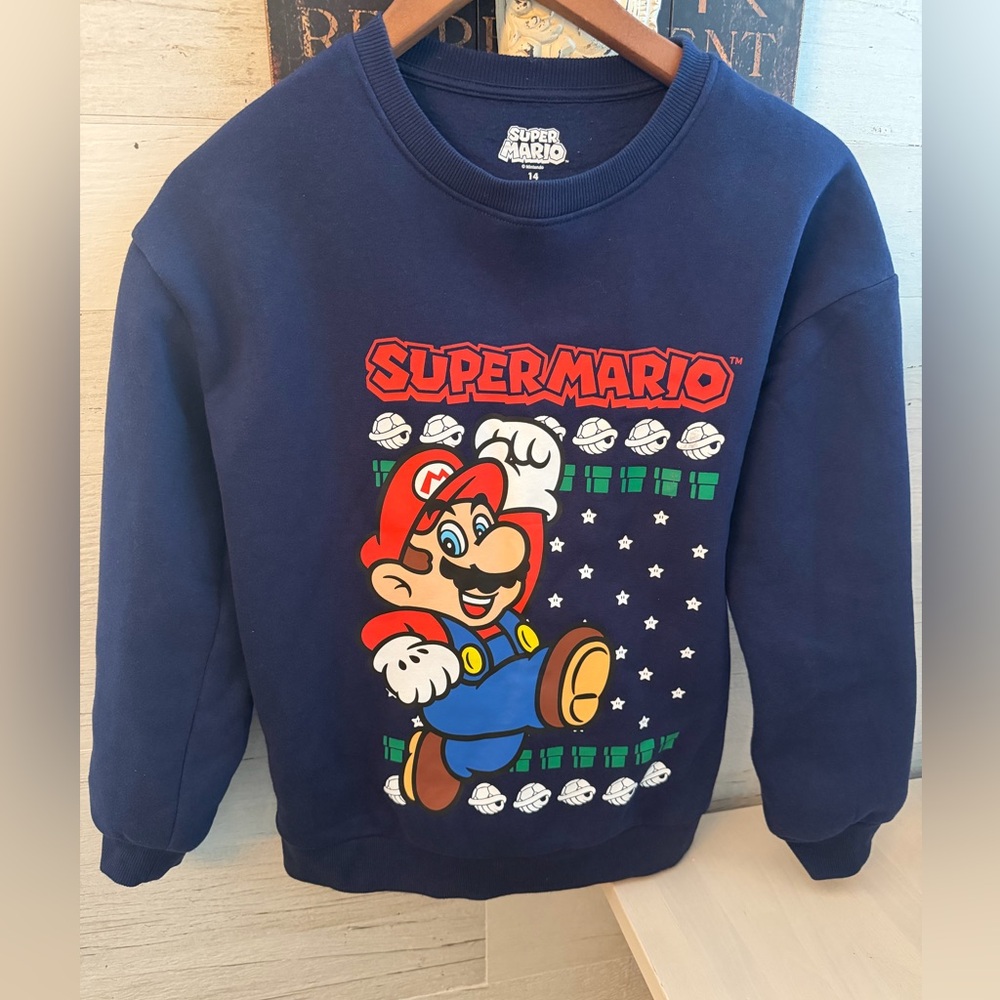 Nintendo Super Mario Navy Crewneck Sweater